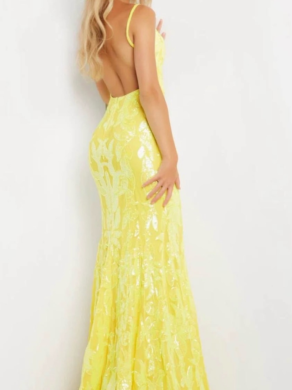 Jovani Yellow Dress STYLE 07784 (Size 8) - Picture 7 of 7